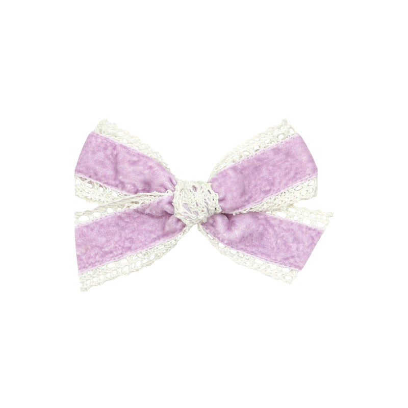 Lace Bow - Purple Velvet Clip