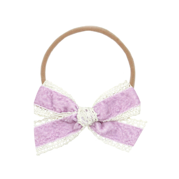 Lace Bow - Purple Velvet Headband