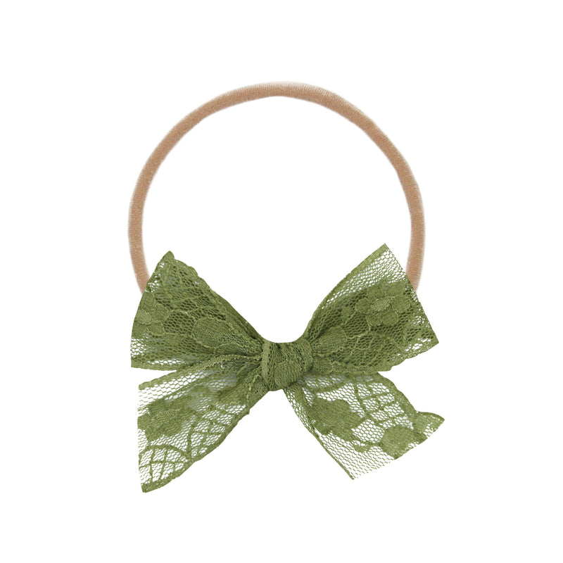 Lace Bow - Olive Lace