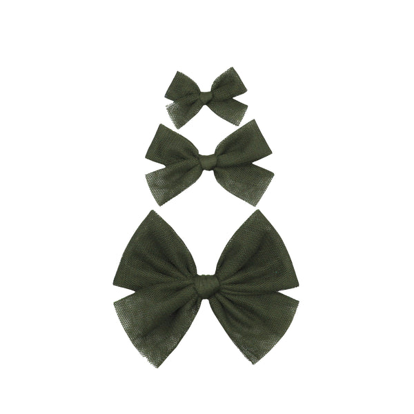 Pre-Order - Tulle Bow - Olive Clip