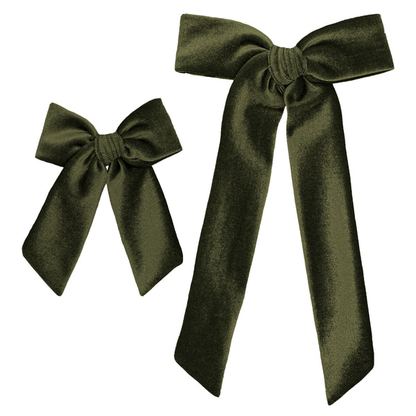 Pre-Order: Velvet - Olive Bow Sash Clip