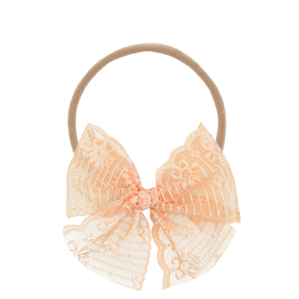 Lace Bow - Peach Lace Bow