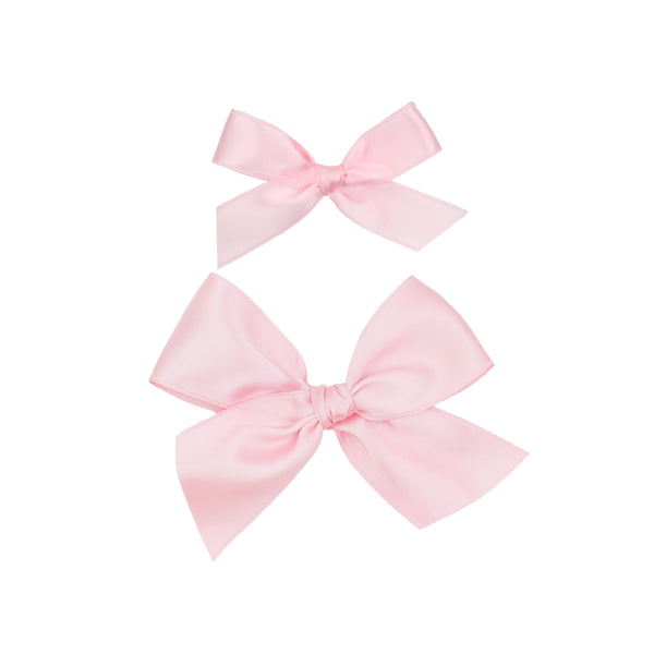 Satin Bow - Baby Pink Clip