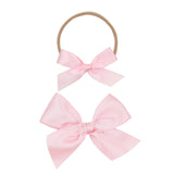 Satin Bow - Baby Pink Headband
