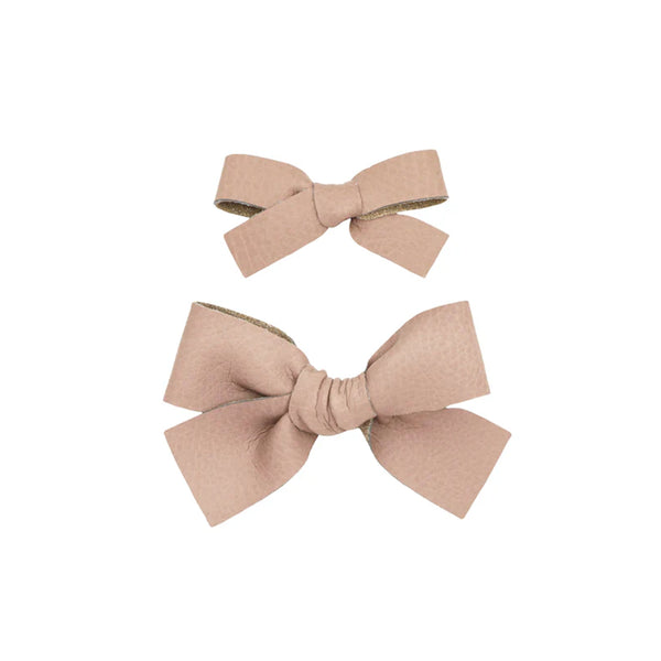 Leather - Primrose Bow Hair Clip