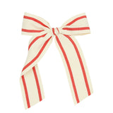 Ribbon Bow - Red Stripe Sash Clip