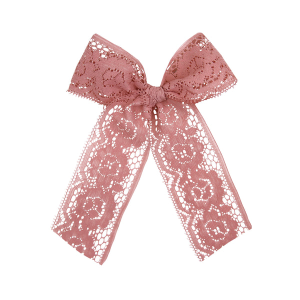 Lace Bow - Rose Sash Clip