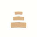 Leather 3 Pack - Stone Stripe Snap Hair Clips