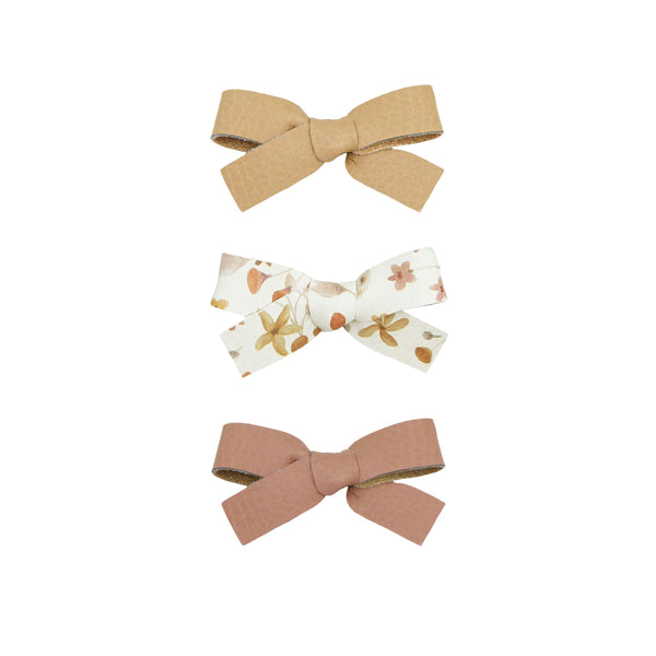 Leather 3 Pack - Terrace Bow Clips