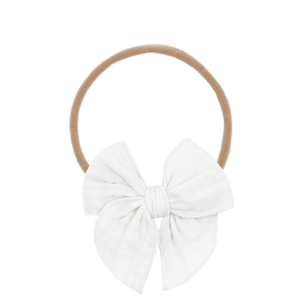 Cloud Muslin™ Heirloom Bow - White Headband