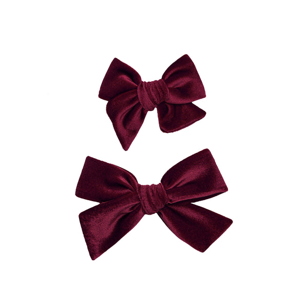 Pre-Order: Velvet - Wine Bow Clip