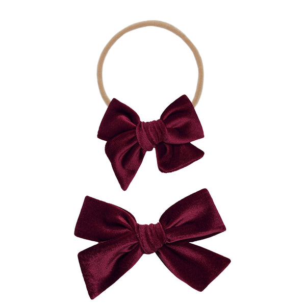 Pre-Order: Velvet - Wine Bow Headband