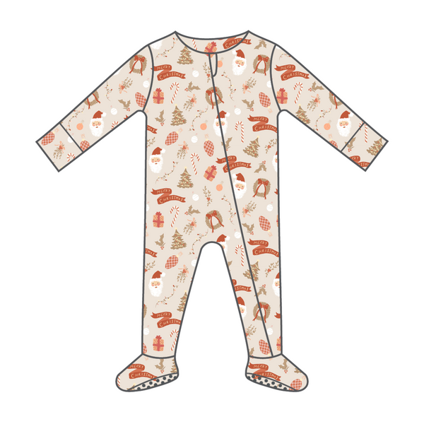 Pre-Order: Mistletoe Zipper Footies