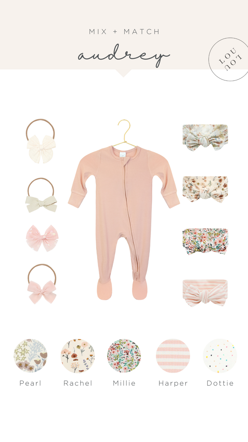 audrey mix and match graphic for audrey zipper footies