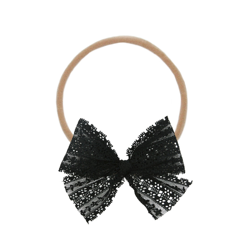 Lace Bow - Black Headband