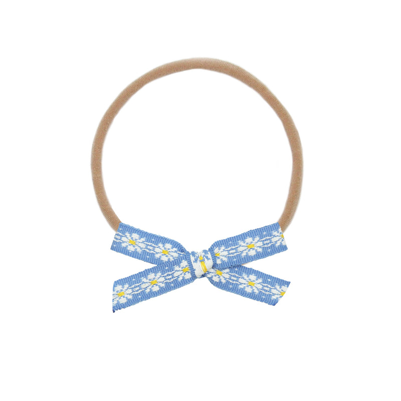 Lace Bow - Blue Daisy Headband