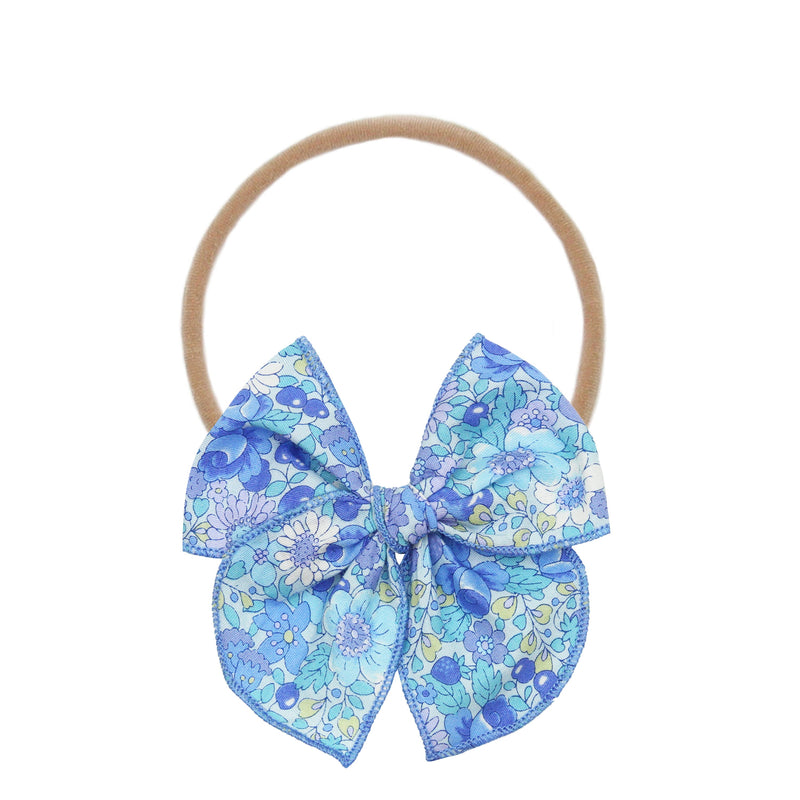 Heirloom Bow - Blue Floral Headband