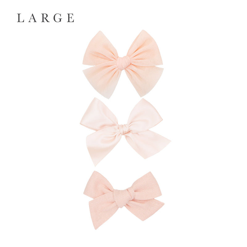 Bow 3 Pack: Blush Clips