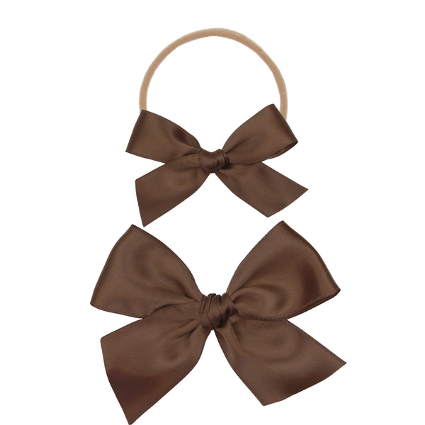 Satin Bow - Chocolate Headband