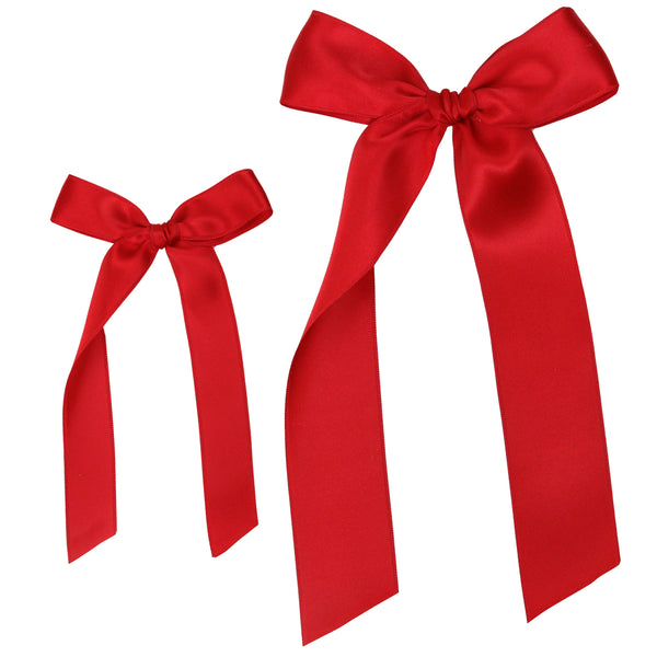 Pre-Order: Satin Bow - Cherry Sash Clip