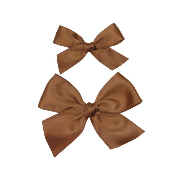 Pre-Order: Satin Bow - Chocolate Clip