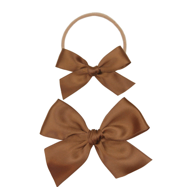 Pre-Order: Satin Bow - Chocolate Headband