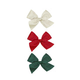 Satin Bow 3 Pack: Ruby Clips