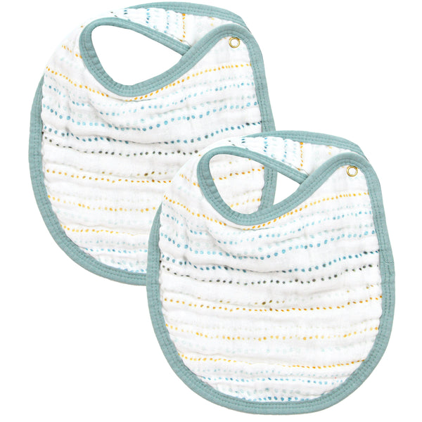 Cloud Muslin™ Bib 2 Pack - Conrad/Steel