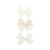 Bow 3 Pack: Cream Clips