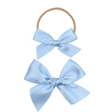 Satin Bow - French Blue Heaband