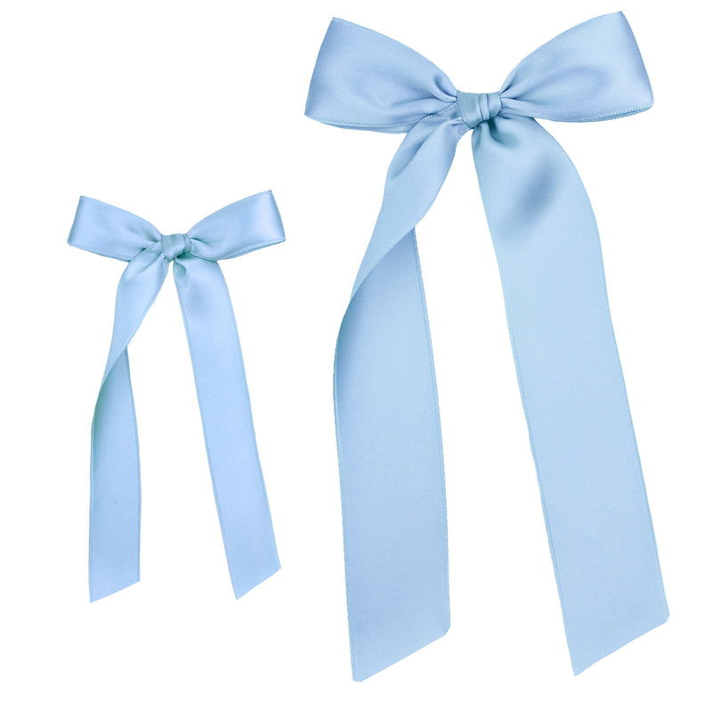 Satin Bow - French Blue Sash Clip