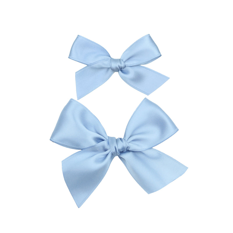 Satin Bow - French Blue Clip