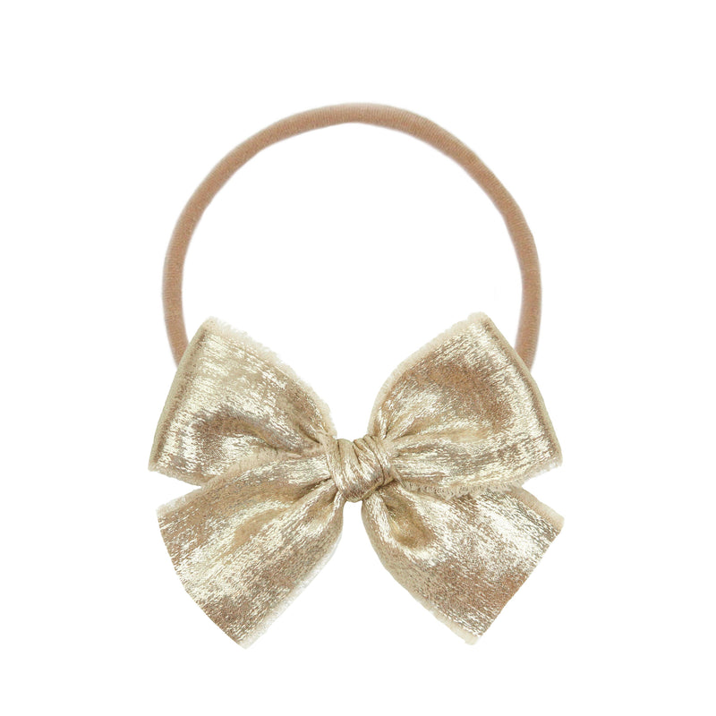 Chiffon Bow - Gold Headband