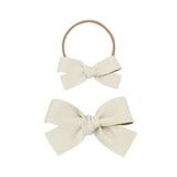 Leather - Ivory Bow Headband