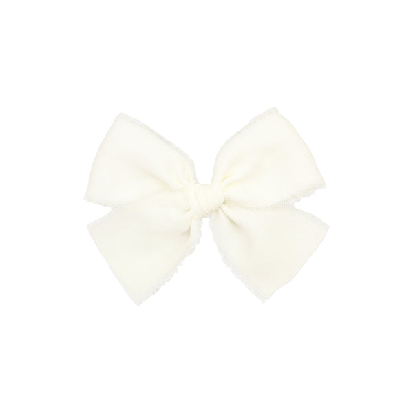 Chiffon Bow - Dove White Clip