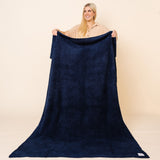 Chenille Blanket - Navy - Adult/Throw