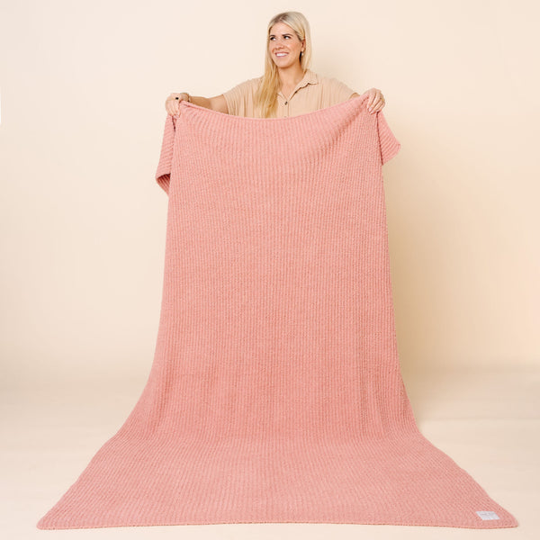 Chenille Blanket - Rose - Adult/Throw