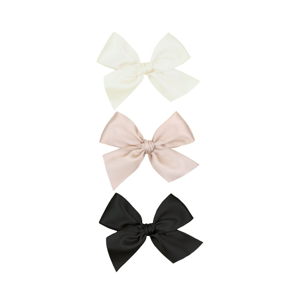 Satin Bow 3 Pack: Primrose Clips