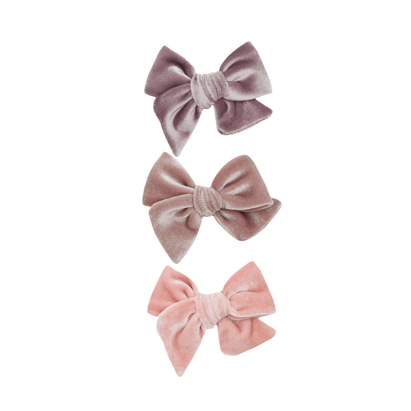 Velvet Bow 3 Pack: Mauve Clips