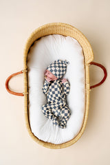 miles zipper footies newborn boy in bassinet