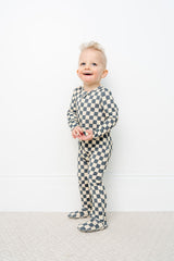 miles zipper footies toddler boy standing 