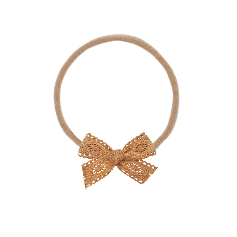 Lace Bow - Mini Cinnamon Headband