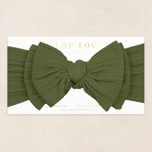 Pre-Order: Cable Knit Headband - Olive