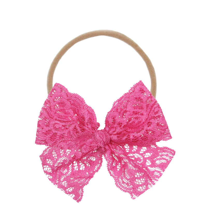 Lace Bow - Strawberry Headband