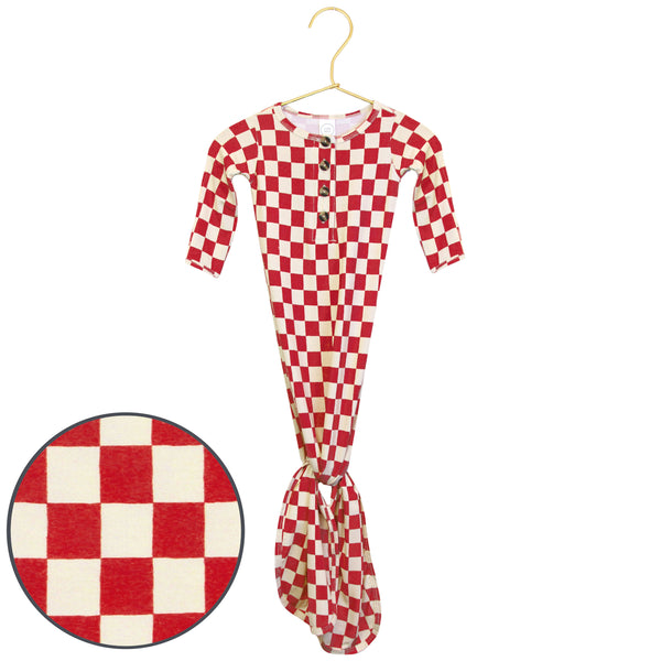 Pre-Order - Red Check Knotted Gown