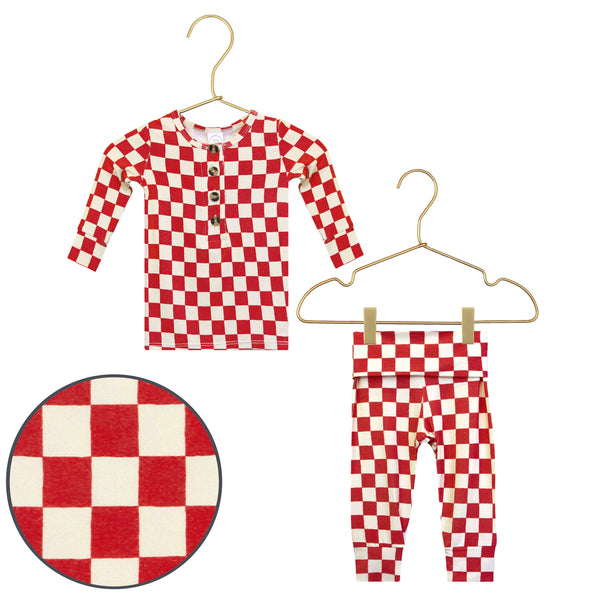 Pre-Order - Red Check Top + Bottoms
