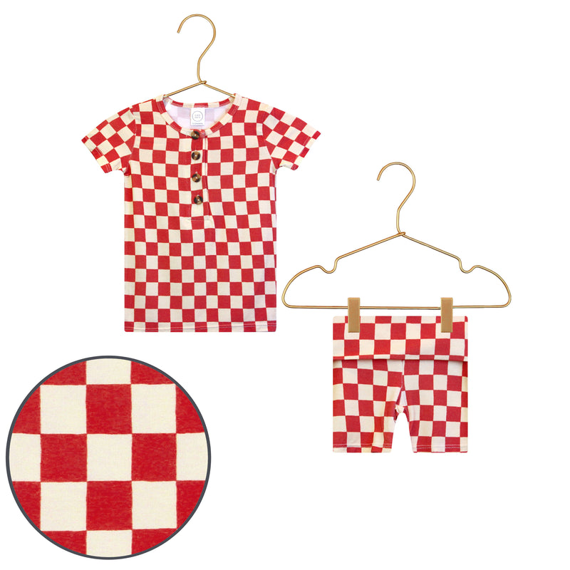 Pre-Order - Red Check Shortie Set