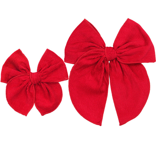 Pre-Order: Heirloom Bow - Red Corduroy Clip
