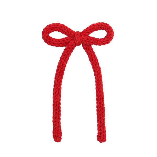 Crochet Bow - Cherry Sash Clip