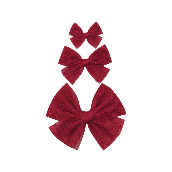 Pre-Order - Tulle Bow - Red Dot Clip